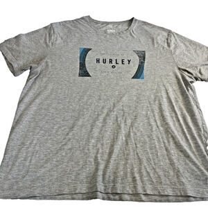 Hurley Mens T Shirt XXL Gray Graphic Logo Short Sleeve Casual